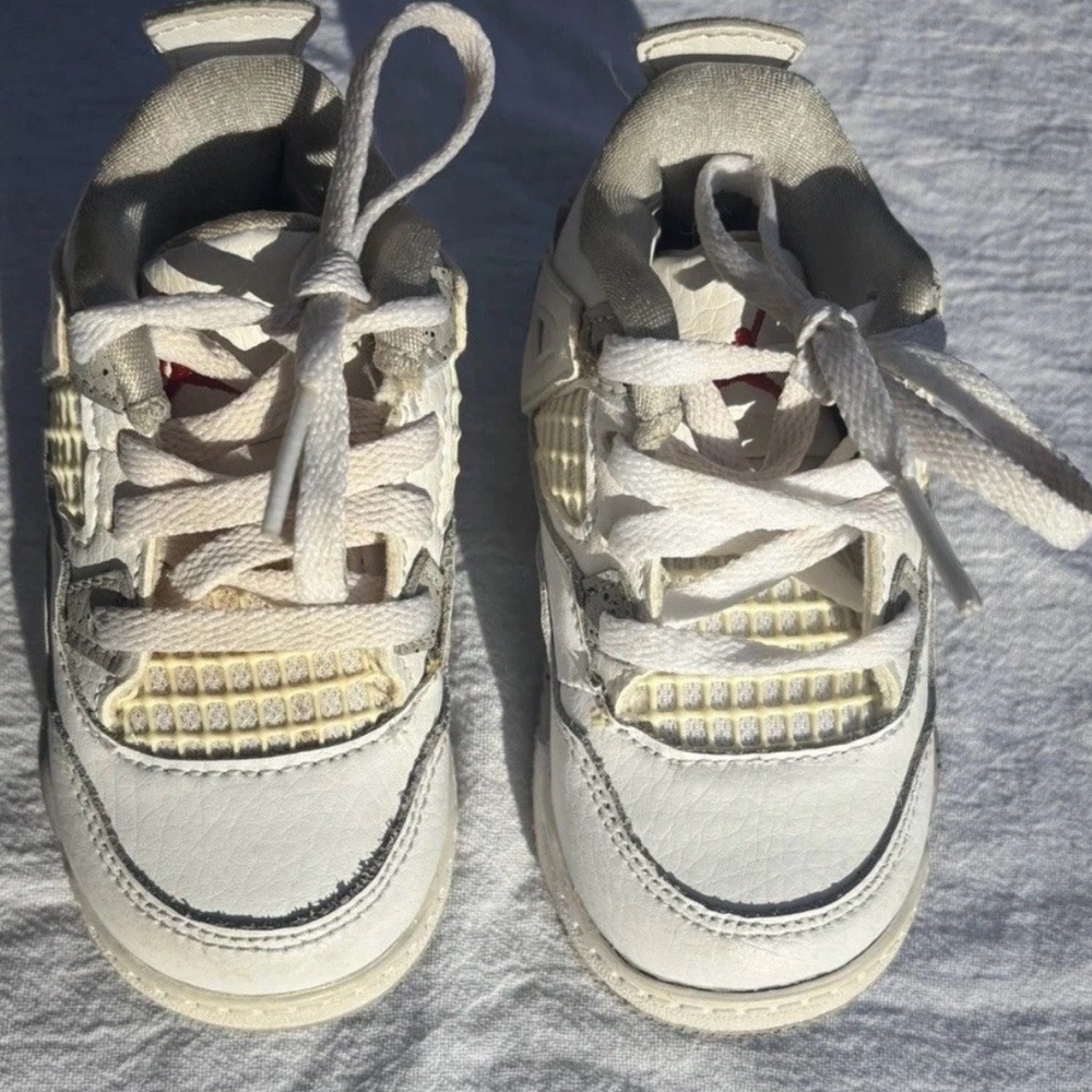 Jordan Kids White and Cream Lace-Up Sneakers